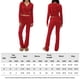 thumbnail image 3 of Blusas + Pantalones Largos Y2K Knit Crop Tops + Pantalones largos 2pcs Mujer Cremallera Sport Fitness Outfit (Rojo M) Cgtredaw Para estrenar, 3 of 6