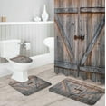 thumbnail image 3 of FMSHPON Rustic 4 Piece Bathroom Set Shower Curtain Bath Rug Contour Mat and Toilet Lid Cover, 3 of 7