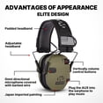 thumbnail image 4 of Seetaras Sport Tactical Ear Protective Safety Earmuffs Noise Reduction Electronic Earmuffs Hearing Protector compatible for Huning Nrr23db, 4 of 7