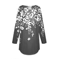 thumbnail image 4 of Gray Womens Tops Womens Blouses Dressy Casual Fall Hippie Tshirts Shirts Long Sleeve Cute Tops Floral Tunics Tops Crew Neck Sweatshirts Shirts for Women, 4 of 5
