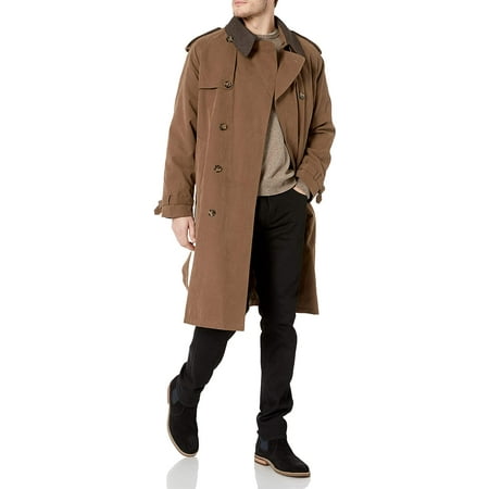 London Fog Mens Iconic Double Ted Trench Coat With Zip Out Liner And Removable Top Collar British Khaki 38r Canada Mens Iconic Double Ted Trench Coat, Men S Trench Coat With Removable Liner