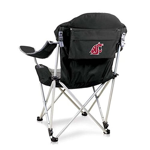 Picnic Time Reclining Camp Chair -Black (Washington State University ) Digital Print