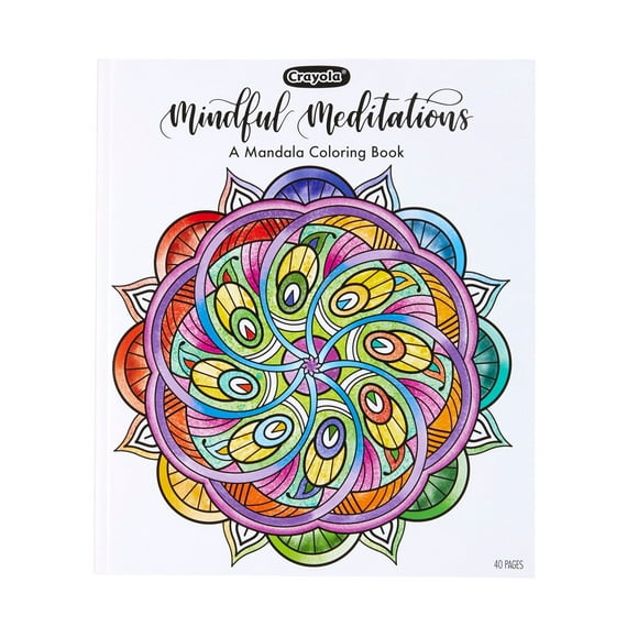 Crayola Mandala Coloring Book, Mindful Meditations, 40 Premium Coloring Pages, Gift, Multicolor