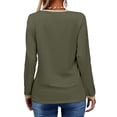 thumbnail image 2 of Langwyqu Slim Fit Women Long Sleeved V-Neck Shirt Tops, 2 of 5