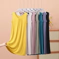 thumbnail image 5 of Shadoumai Womens Summer Nightgowns Sleeveless Plus Size Crew Neck Chemise Nightgown Long Soft Nightwear Loose Nightshirts, 5 of 5