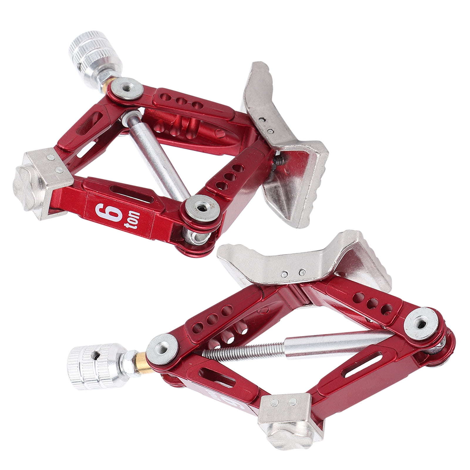 Jack Stands, 2Pcs Metal Universal Adjustable Lifting Jack Accessory for 1/10 RC Car Red,Alleviate Jack Hoisting Sinkage,