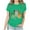 Green, variant on Fesfesfes Exercise Clothes for Women's Funny Printed Pattern Casual Fashion Soild Color Short Sleeve Tops Blouse Womens Going Out Tops M(US:6)