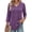 Deep Purple, variant on 3/4 Length Sleeve Womens Tops V Neck Pleated Blouses Dressy Casual Tunic Spring Summer Shirts
