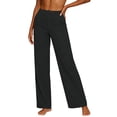 thumbnail image 7 of JUSLIO Women Pants Linen Loose with Pockets Fashion Casual High Waist Straight Pants, 7 of 7