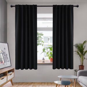 Deconovo Blackout Curtains, Black, 42x63 Inches, 2 Panels