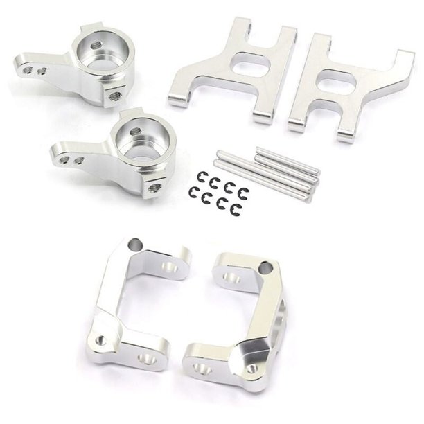 Juego de brazos de suspensión de soporte de buje C de copa de dirección con placa frontal de metal para piezas de actualización de automóviles con control remoto 1/10 CC01 CC-01, 2