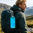 thumbnail image 4 of Collapsible Reusable Leakproof Foldable Water Bottle with Clasp for Outdoor Sports Camping Traveling Biking(Blue,700ML / 23.7Oz), 4 of 5
