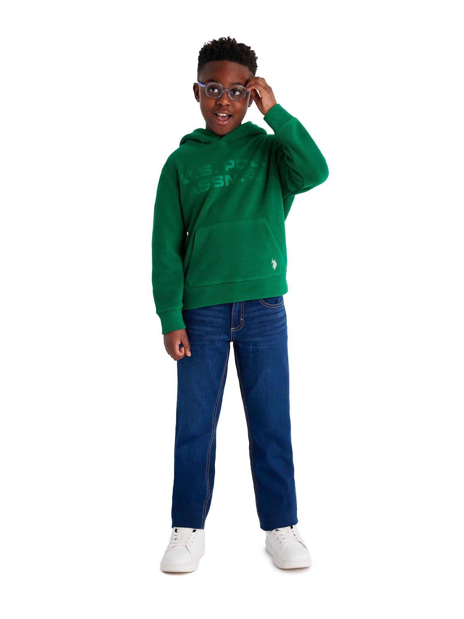 U.S. Polo Assn. Boys Polar Fleece Pullover Hoodie, Sizes 4-18