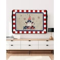 thumbnail image 5 of Independence Celebration Burlap Outdoor TV Cover 52 to 55 Inch Waterproof, Flag Day Buffalo Red White Lace 600D Oxford TV Covers with Zipper, Outside Flat TV Screen Protector 52"Wx19"Hx4.5"D, 5 of 7