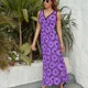 thumbnail image 5 of Vestido sin mangas con estampado floral morado Vestido de noche para mujer Vestido de mujer, 5 of 7
