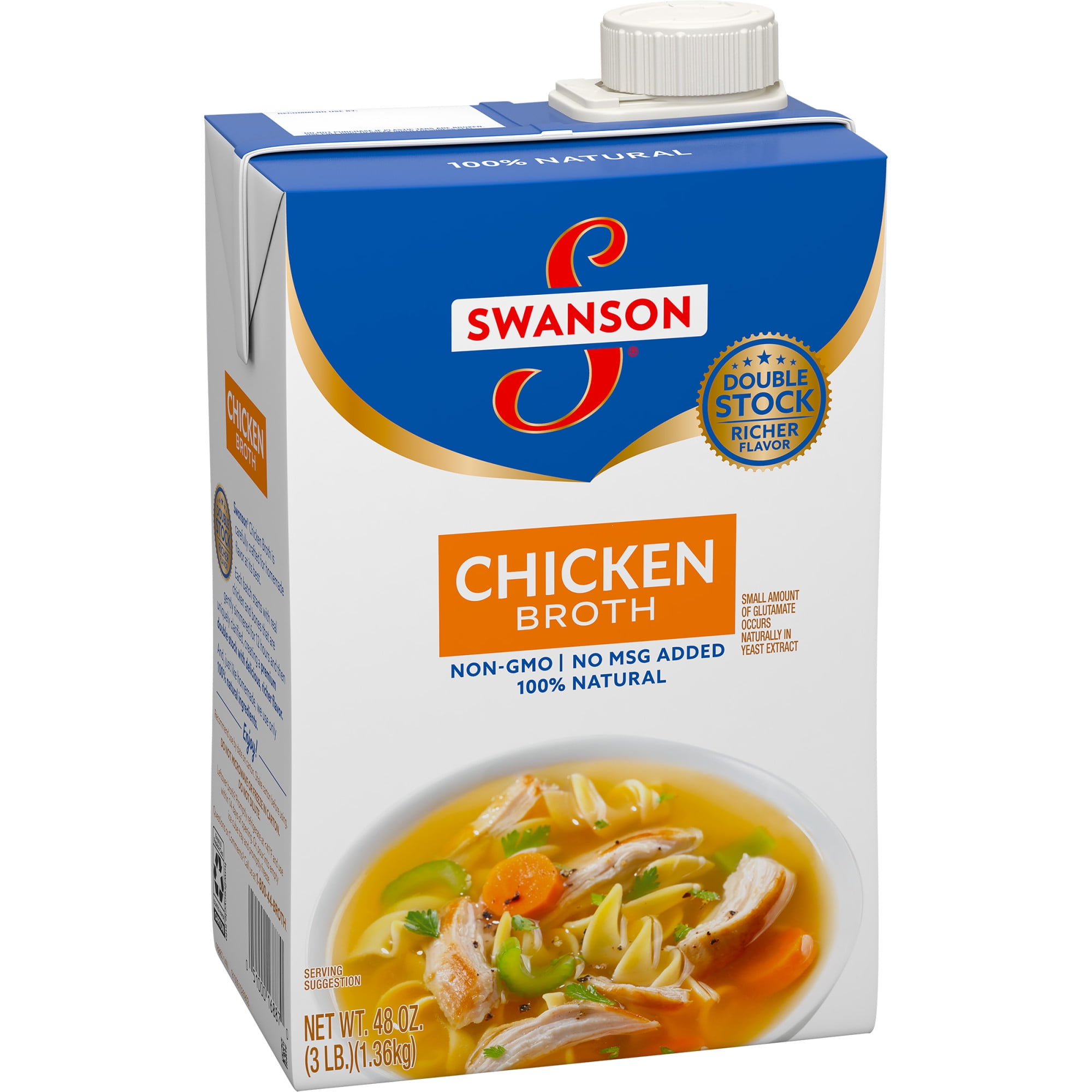 Swanson Chicken Broth, 48 Ounce Resealable Carton