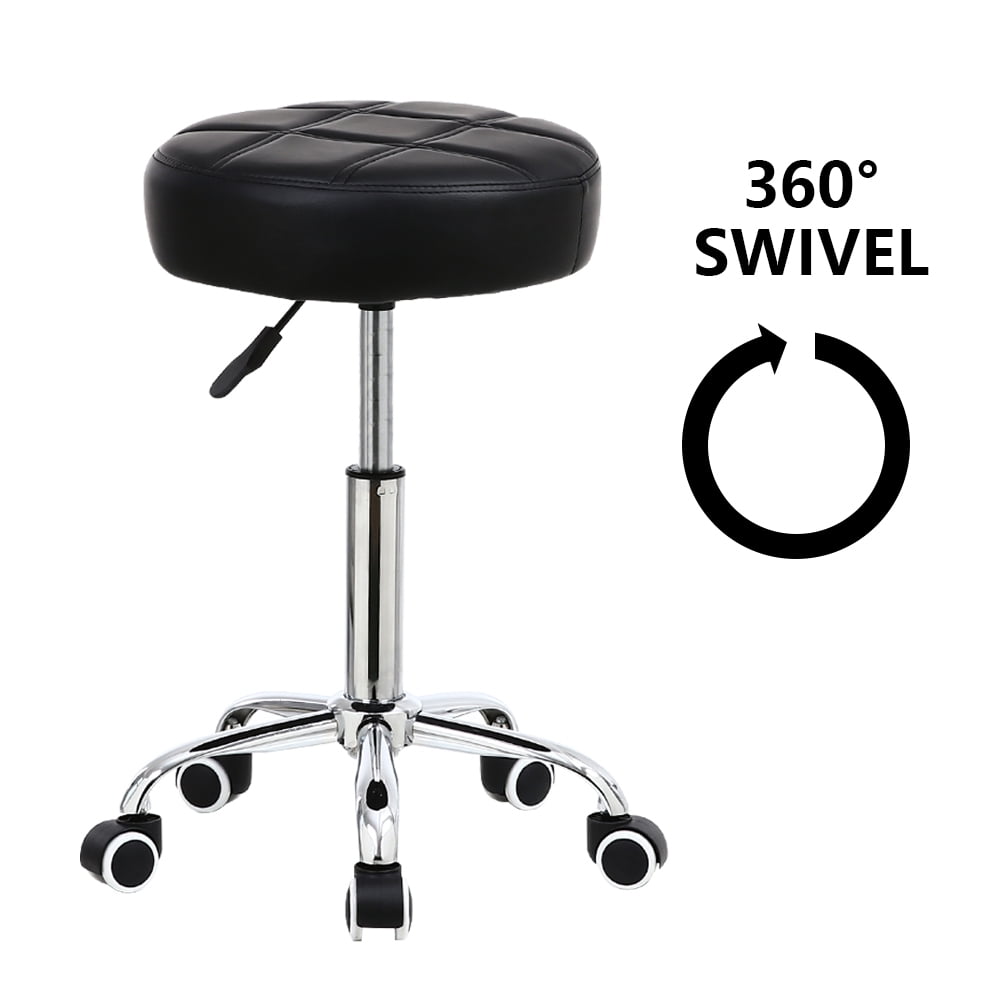 KKTONER Round Rolling Stool Chair PU 
