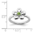 thumbnail image 5 of 925 Sterling Silver Stackable Expressions Polished Peridot Flower Ring Size: 5; for Adults and Teens; for Women and Men, 5 of 5