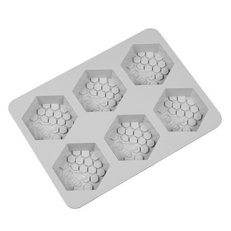 

6 Cavities 3D Bee Honeycomb Soap Mold Silicone Baking Mould Cake Pan Biscuit Chocolate Mold Ice Cube Tray