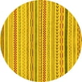 thumbnail image 1 of Ahgly Company Machine Washable Indoor Round Abstract Yellow Modern Area Rugs, 6' Round, 1 of 4