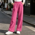 thumbnail image 5 of Nekdswn Girls Wide Leg Sweatpants Teen Fleece Lined Baggy Trousers Stretchy Open Bottom Pull on Slacks Kids Fall Athletic School Pants, 5 of 8