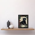 thumbnail image 2 of Black Labrador Dog with Floral Patterns Vintage Inspired Linocut Illustration Artwork Framed Wall Art Print A4, 2 of 4