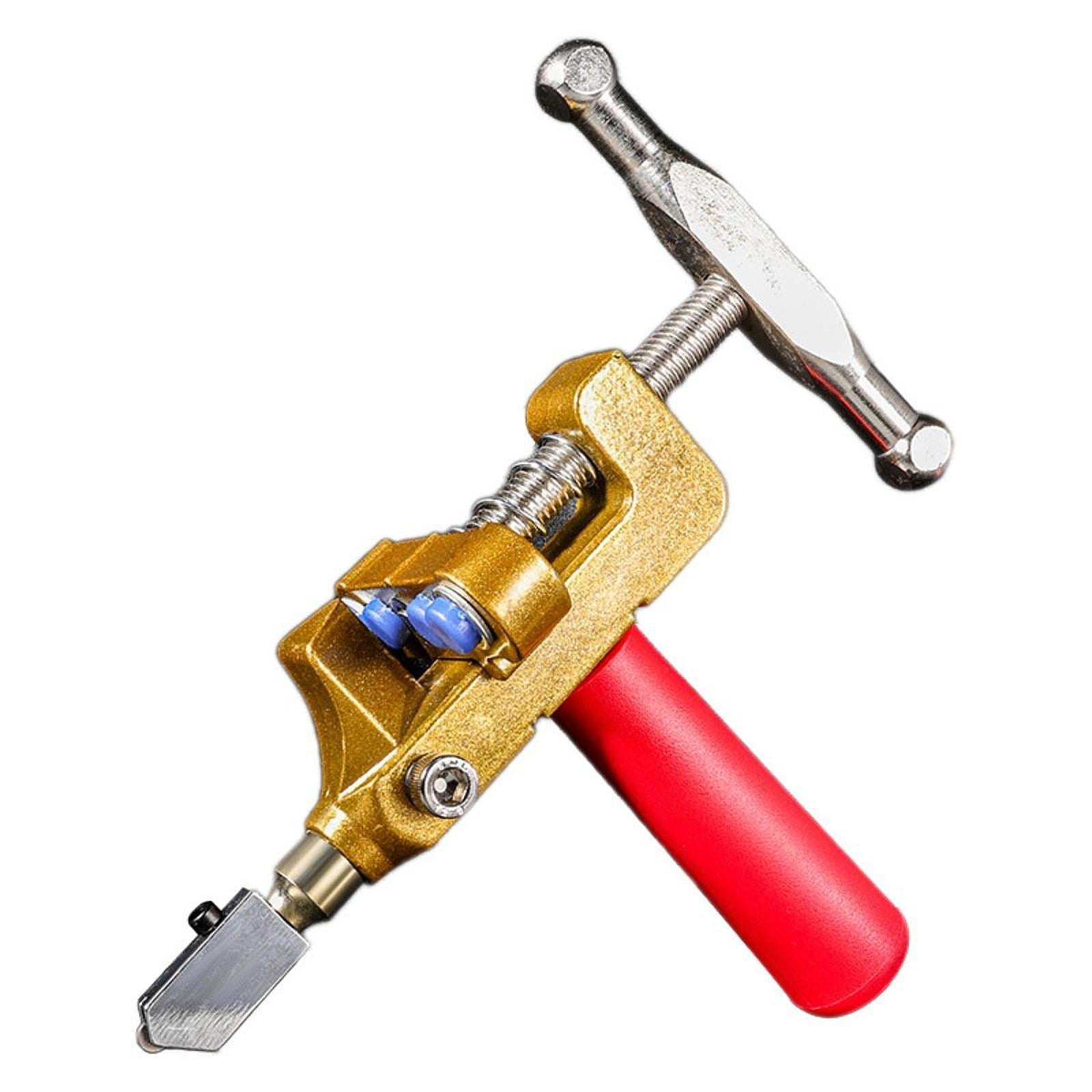Sharprepublic Glass Cutter 2 in 1 Comfortable Gripping Glass Cutting Tool for Mirror Glass Red