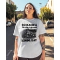 thumbnail image 3 of Women's Graphic T-Shirt White 5XL Women's Tops Could Be A Train Station Kind Day Crew Neck Short Sleeve Shirts for Women, 3 of 3