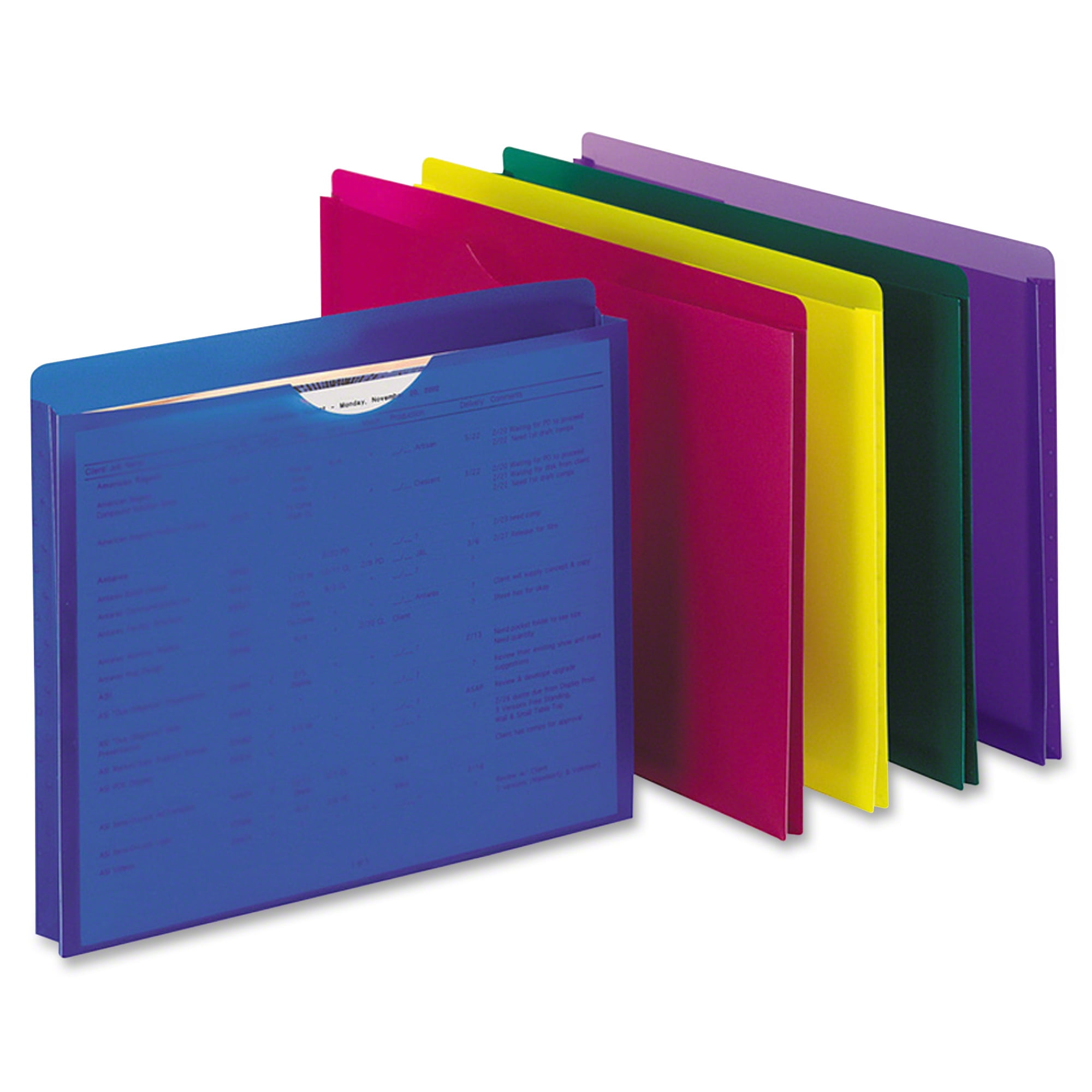 Pendaflex Translucent Poly File Jackets 50993 Legal Size Assorted Colors Fоur Paсk 5/Pack 