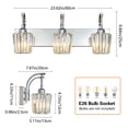 thumbnail image 7 of LMQNINE 3-Light Modern Bathroom Sconce,Vanity Light with Crystal Accents,Over-Mirror,Chrome, 7 of 7