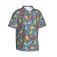 thumbnail image 3 of Xecao Fruit Ice Cream print Hawaiian shirt - a stylish short-sleeve button-down for men, perfect for casual beach and tropical outings., 3 of 9