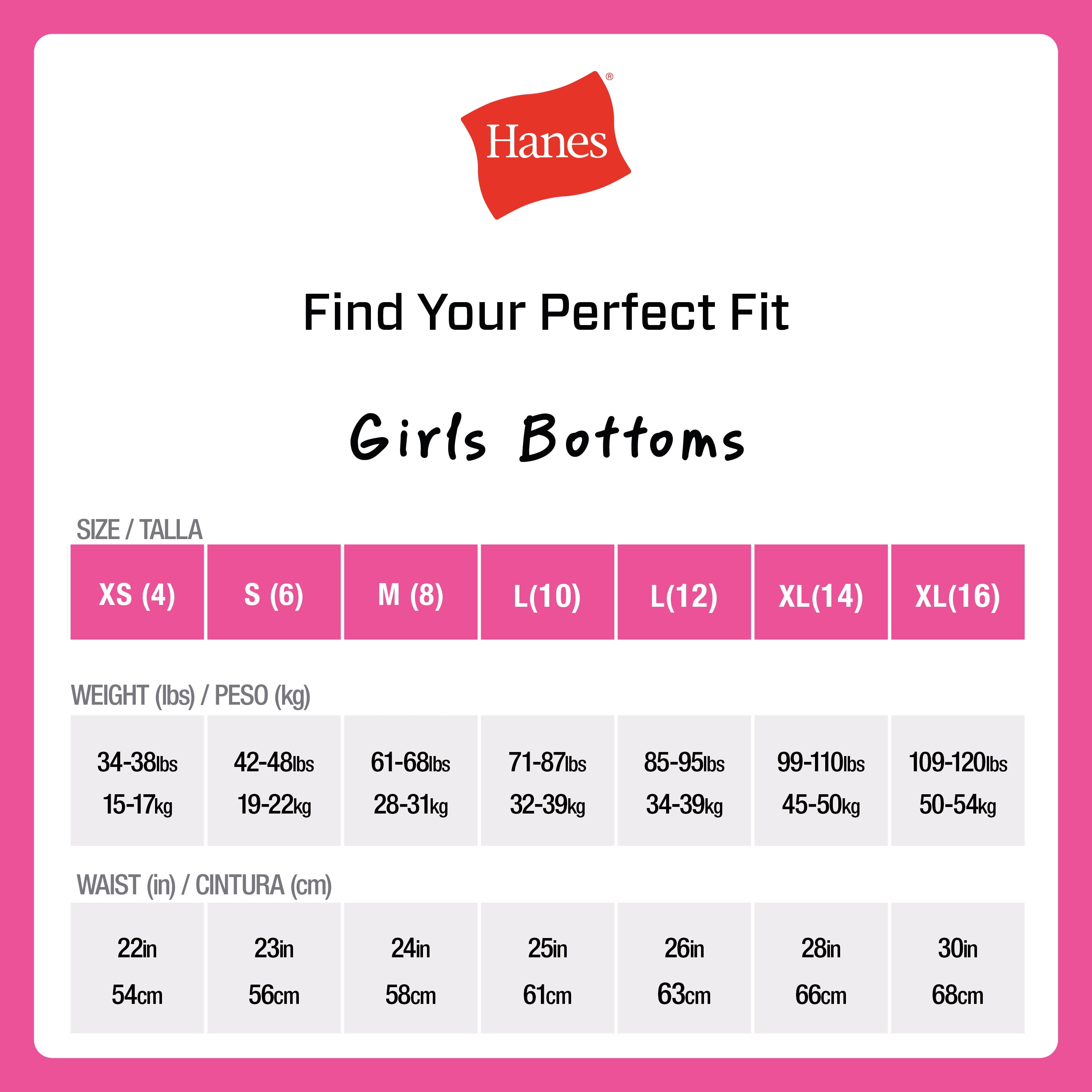 Hanes Girls' Cotton Hipster Panties, 4-Pack
