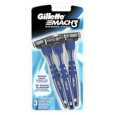 Gillette Mach3 Mens Disposable Razors, 3 Count