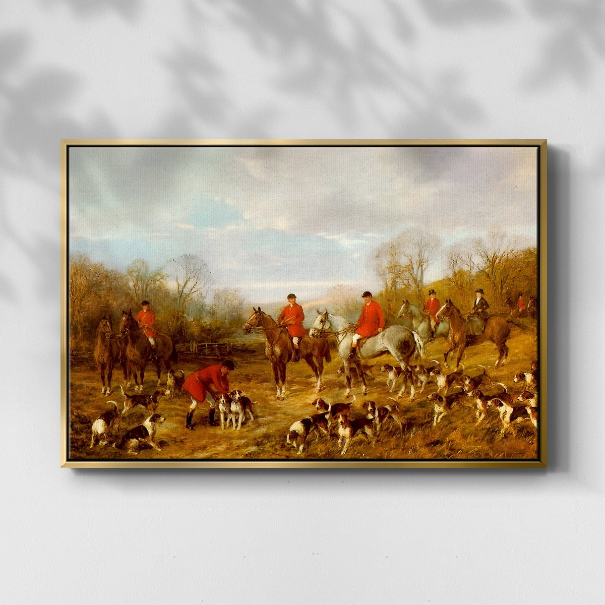 Vintage Animal Print-X By Wexford Home Framed in Gold Wood Gallery Wrapped Canvas 25 in. x 37 in.