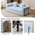 thumbnail image 5 of Jopath Convertible Sofa Bed with Pillows, Chenille Folding Mattress Sleeper Sofa Couch with Fixed-Shape Frame, Floor Sofa Bed Couch for Living Room Bedroom Lounge,Light Blue+Chenille, 5 of 12