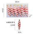 thumbnail image 2 of 6 Pieces Christmas Glitter Hanging Candy Ornaments, Colorful Xmas Candy Cane Peppermint Tree Decorations for Christmas Tree Home Party Holiday Supplies, 2 of 8