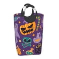 thumbnail image 2 of XMXT Collapsible Laundry Basket Hamper, Pumpkin Ghost Purple Background Large Laundry Bag Clothes Hamper with Aluminum Handle, 50L, 2 of 7