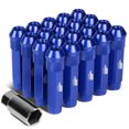 thumbnail image 1 of J2 Engineering LN-T7-027-125-BL J2 Engineering 7075 Aluminum M12 x 1.25 20 Pcs 90mm Open End Lug Nut Set with Adapter Blue, 1 of 6