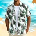 thumbnail image 2 of Bxsruta Men's Hawaiian Shirt Short Sleeve Tropical Floral Print Button Down Casual Lightweight Beach Vacation Shirt, 2 of 6