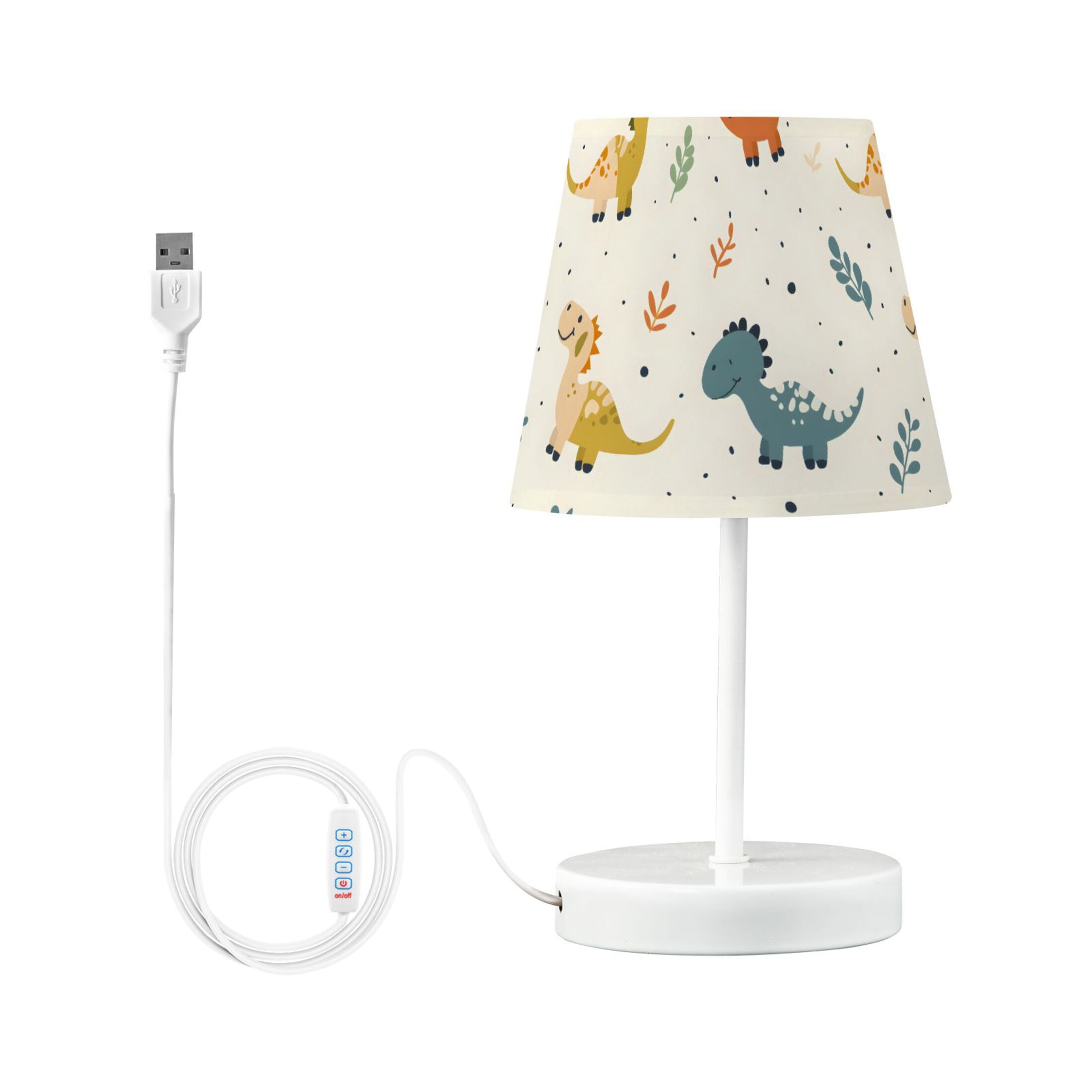 LED Desk Lamp Cartoon Dinosaurs with Leaf Table Nightstand Lamps with 3 Color Temperatures for Home Bedroom Living Room Decor 8x12