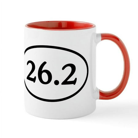 

CafePress - 26.2 Marathon Runner Oval Mug - 11 oz Ceramic Mug - Novelty Coffee Tea Cup