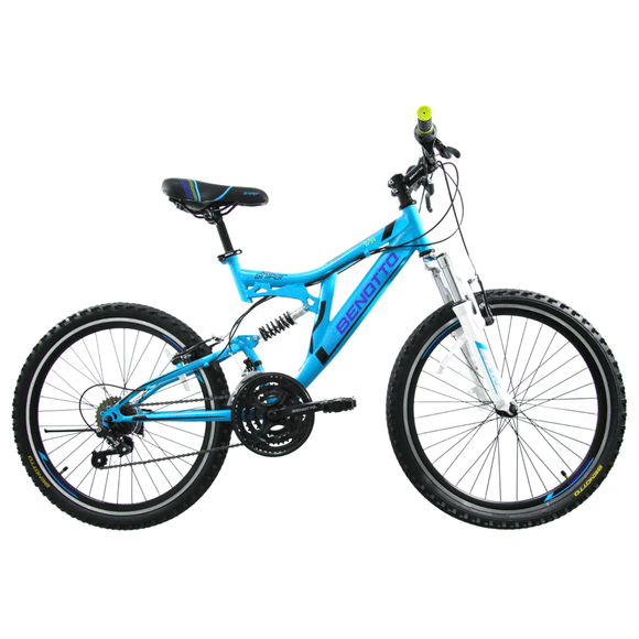 Bicicleta Benotto Montaña Sniper R24 21v Doble Suspensión azul