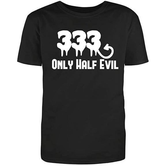 RedBarn "333 Only Half Evil Men's Cotton T Shirt Black 2X-Large