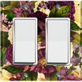 thumbnail image 1 of Metal Light Switch Plate Outlet Cover Purple White Rose Wallpaper ROS018, 1 of 13