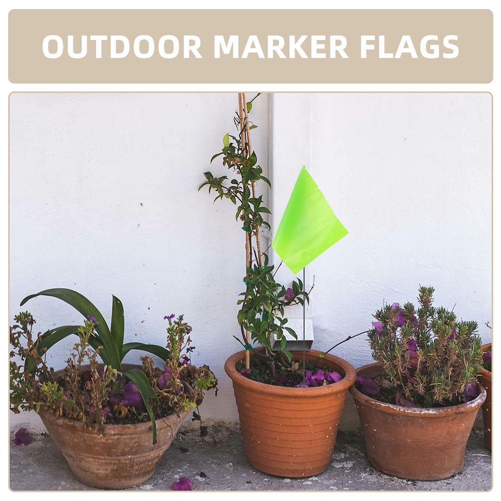 60pcs Yard Flags Markers Lawn Irrigation Flags Garden Flag Markers Steel Wire Ground Markers Colored Flags for Outdoor Activities