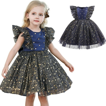 

Princess Dress Toddler Girls Sequin Tutu Lace Mesh Birthday Wedding Party Clothes