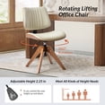 thumbnail image 4 of Adjustable Modern Swivel Leather Desk Task Chair Criss Cross for Makeup Vanity Ivory, 4 of 9