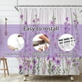 thumbnail image 7 of SUNOLIFE Purple Floral Shower Curtain Spring Flowers Waterproof Fabric Bathroom Curtain 72x72 in, 7 of 7