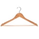 thumbnail image 3 of Ganchos de madera natural para traje, Con barra antideslizante para pantalones, (Set de 20 pza) Garfio giratorio 360°, 3 of 4