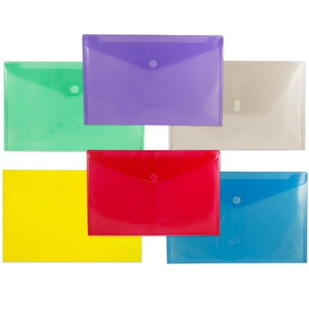 UPC: 0707152633093 | JAM Plastic Hook & Loop Envelopes  9.8×14.5  6/Pack  Assorted